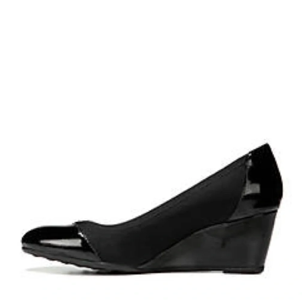 NWT CLASSIC LIFE STRIDE Black Patent Wedges Womens Shoes 8.5 M NIB Make Fair off - Picture 4 of 13